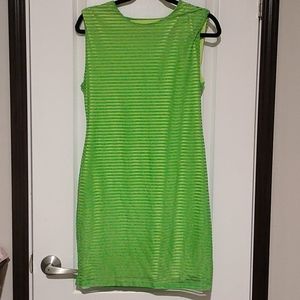 Silence + Noise Large Neon Lime Green Dress